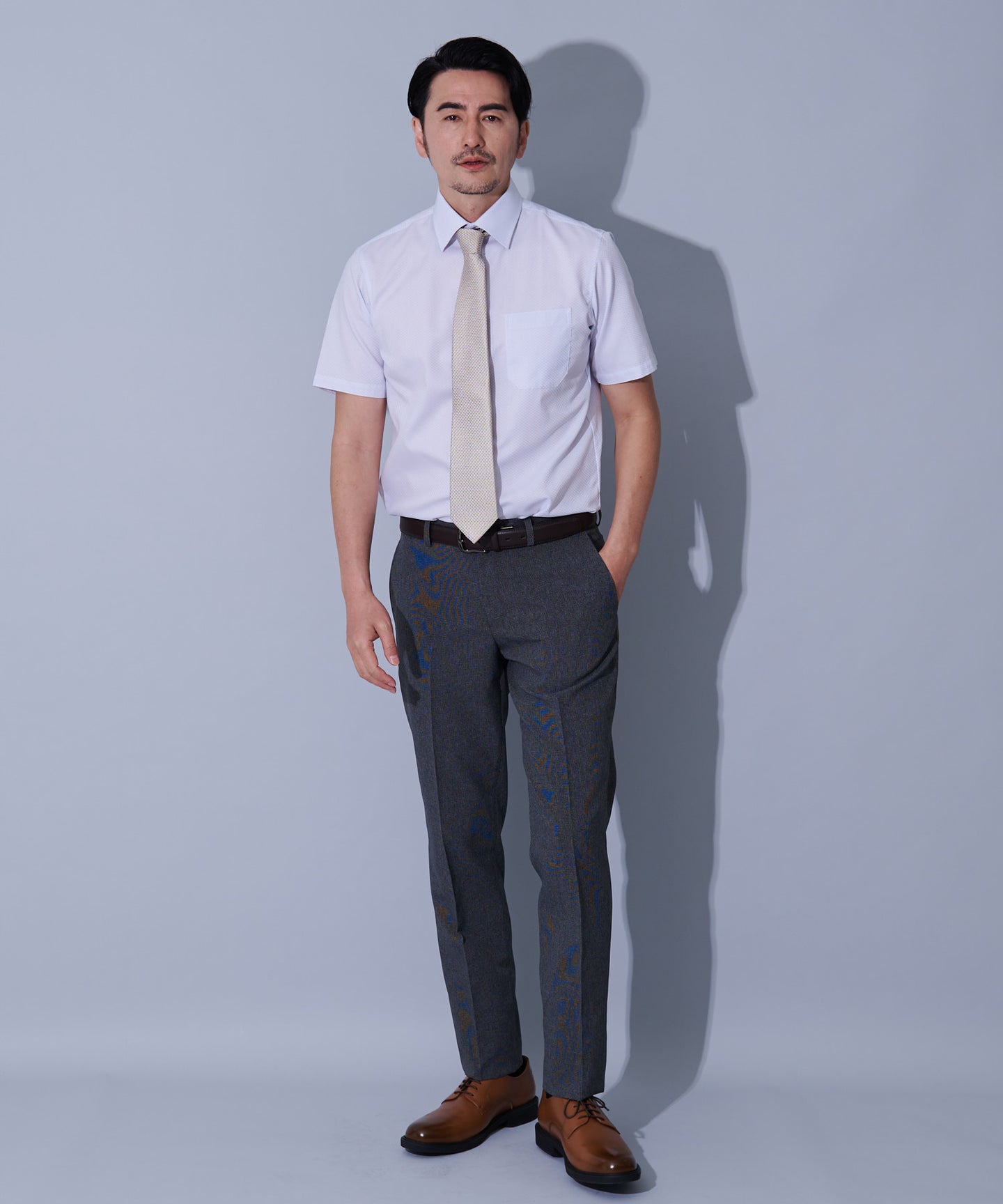 HIROKO KOSHINO シルク小紋柄イエローネクタイ